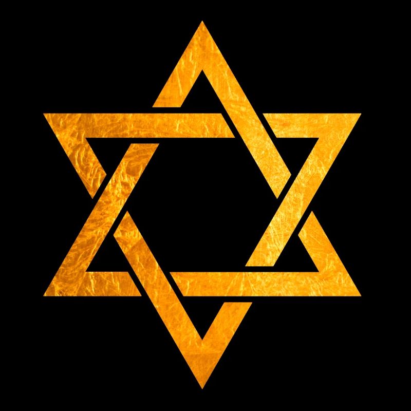 Jüdische goldene Kapuzenpullis, jüdisches Symbol des Davidsterns