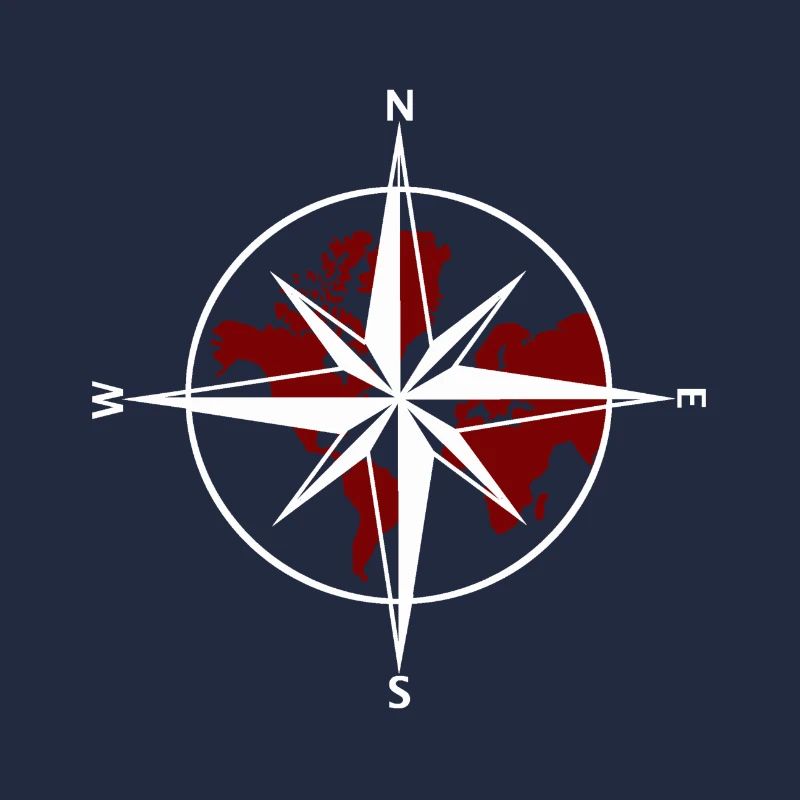 Compass white-red