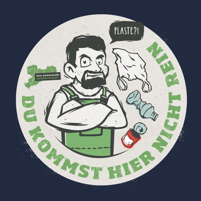 Bioabfall Aufkleber Label rund Biotonne