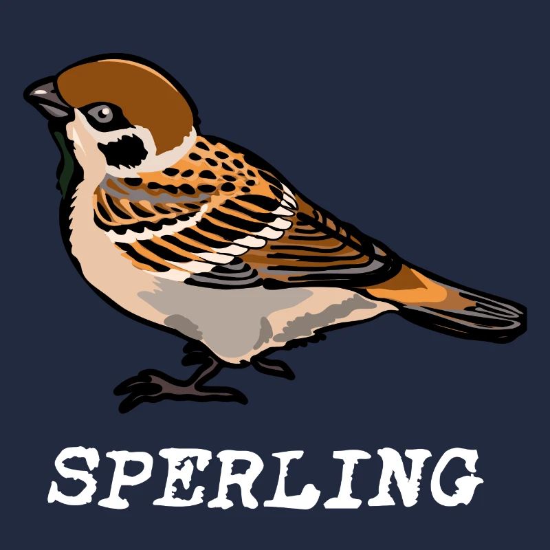 Sperling mit Name hell