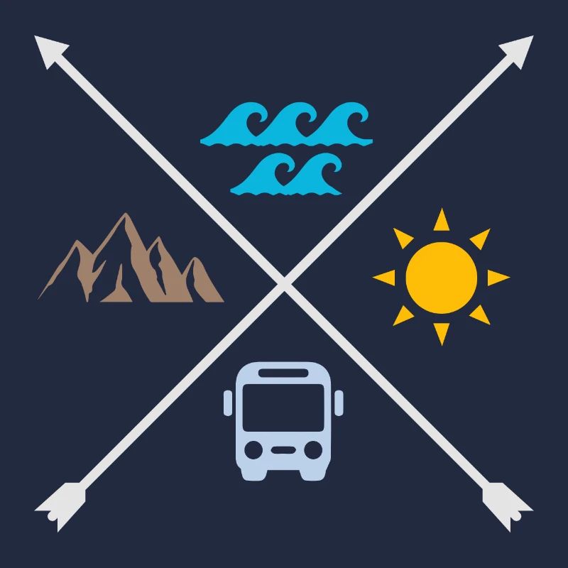 Surfing Sunshine Wave Surfbus Tattoo Design