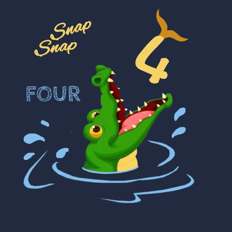 Geburtstagsshirt 4 Jahre Junge Alligator Krokodil