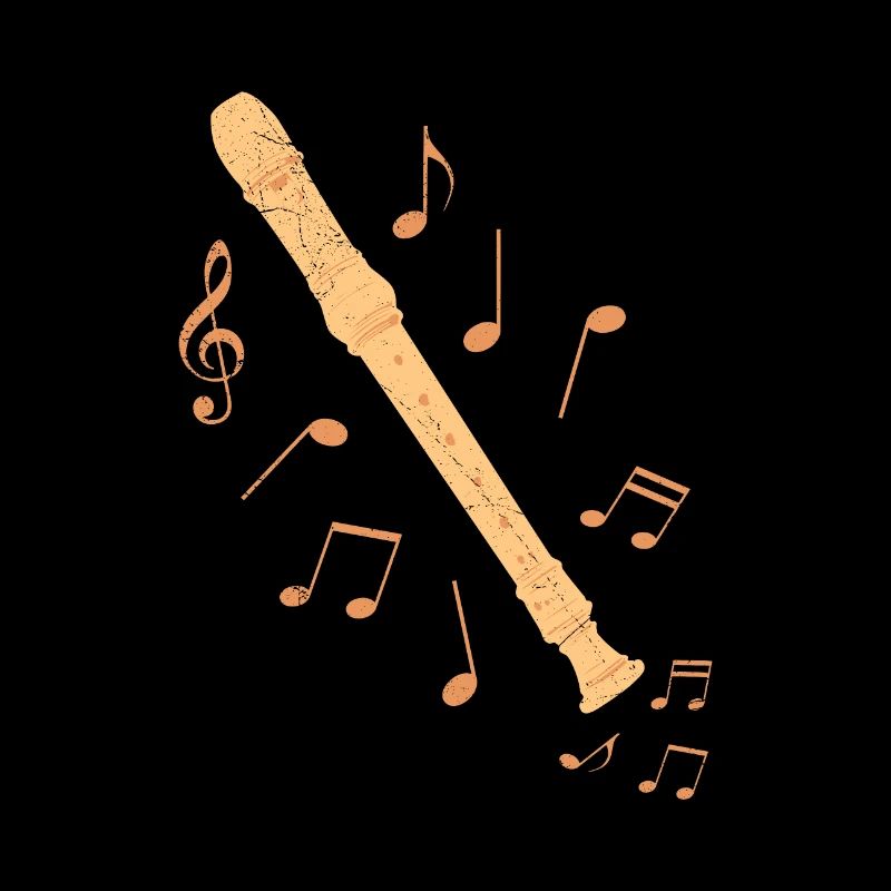 Sopran-Blockflöte mit Musik Note Geschenkidee