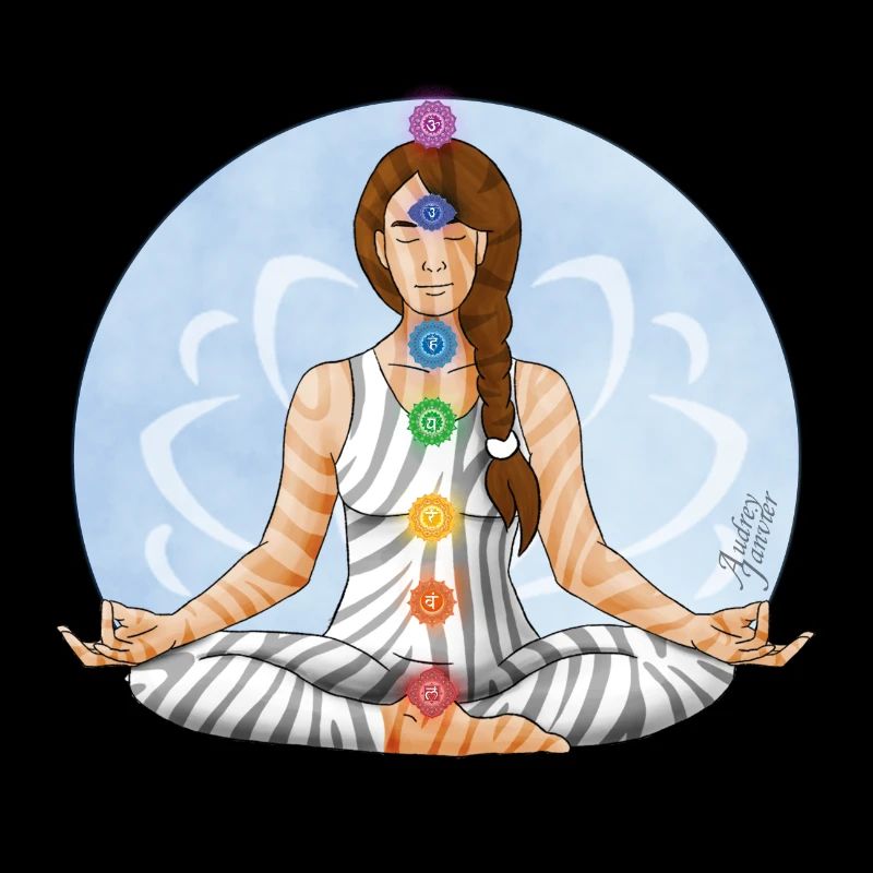 Zen und Zebra Illustration der Chakra Meditation