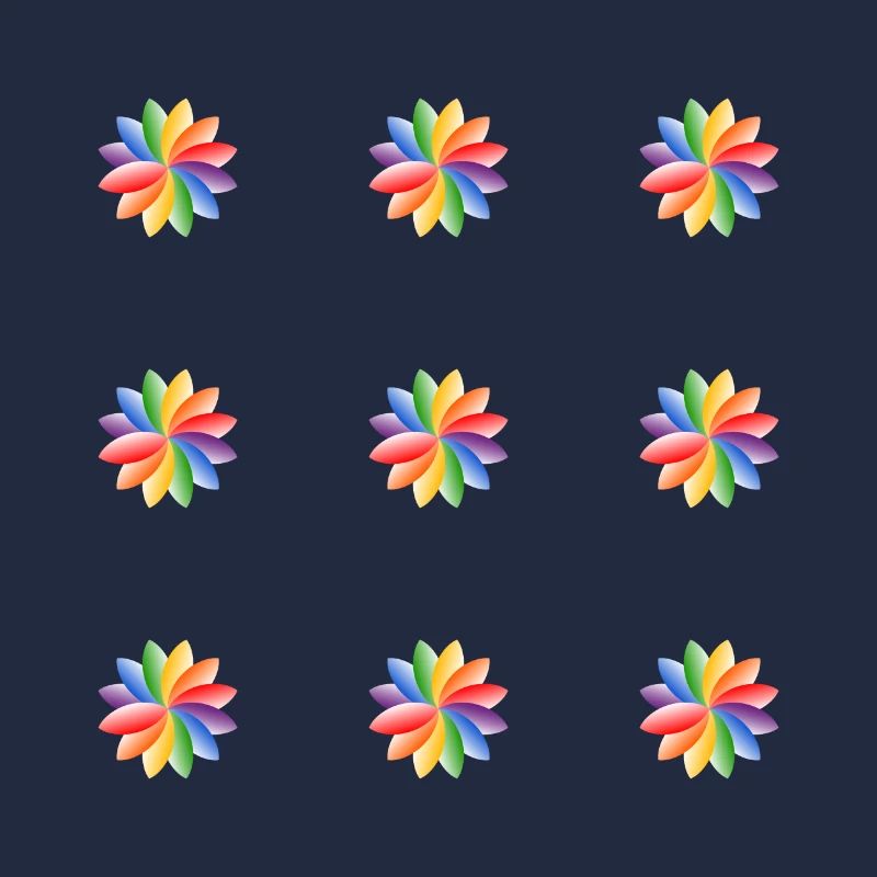 Fleur arc-en-ciel - Couleurs vives