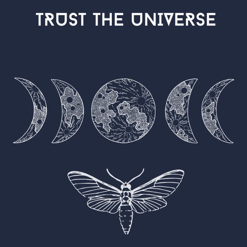 Moon Phases Mystical Astrology Moth Witch Zodiac