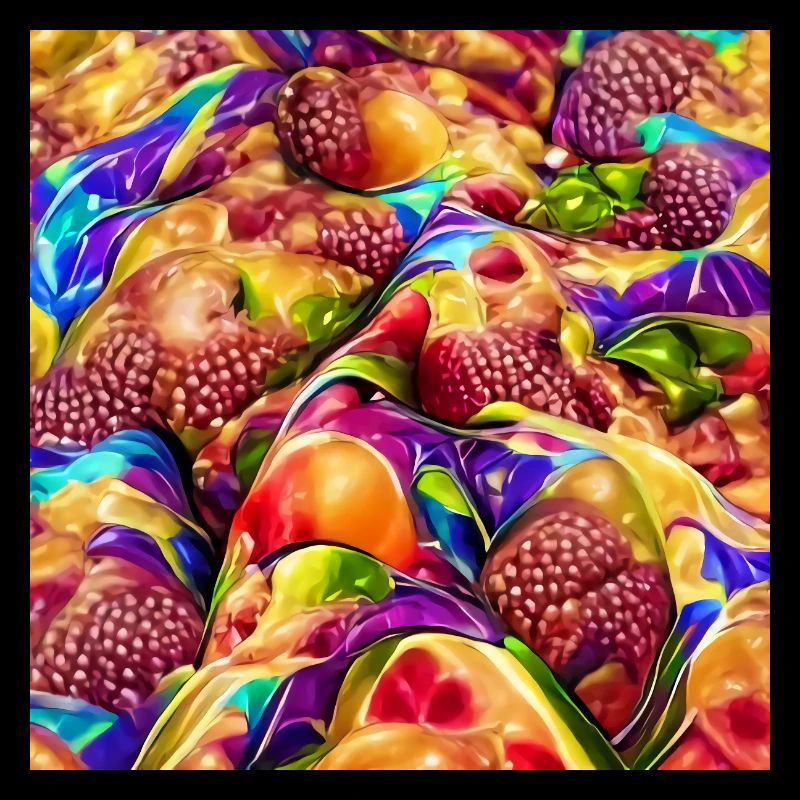 Psychedelische bunte Früchte