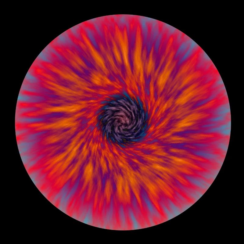 Orange Rouge Bleu Tie Dye Fleur