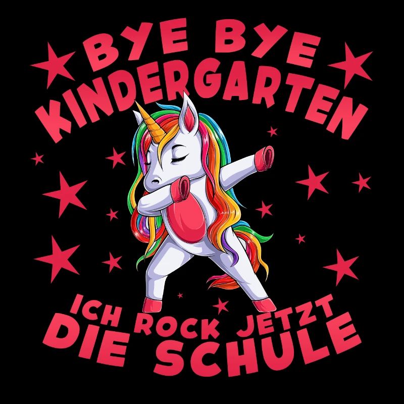Bye Kindergarten Schule Kinder Einhorn