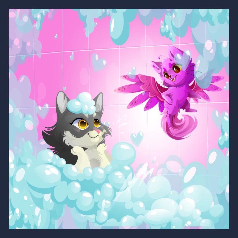 Chats mignons dans le bain