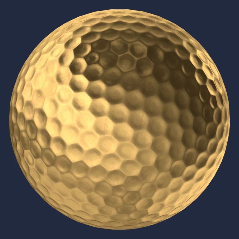 Golden Golf Ball 3D