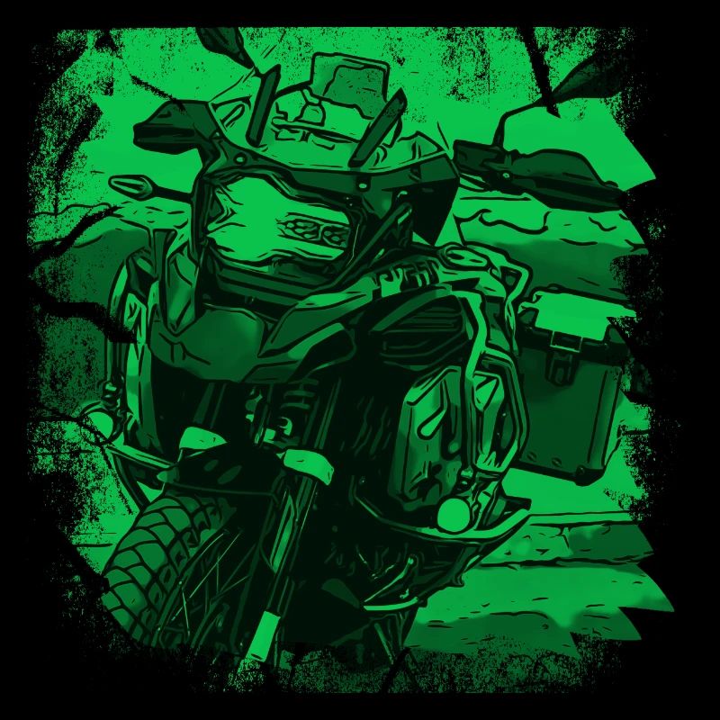 Motorrad GS black grün