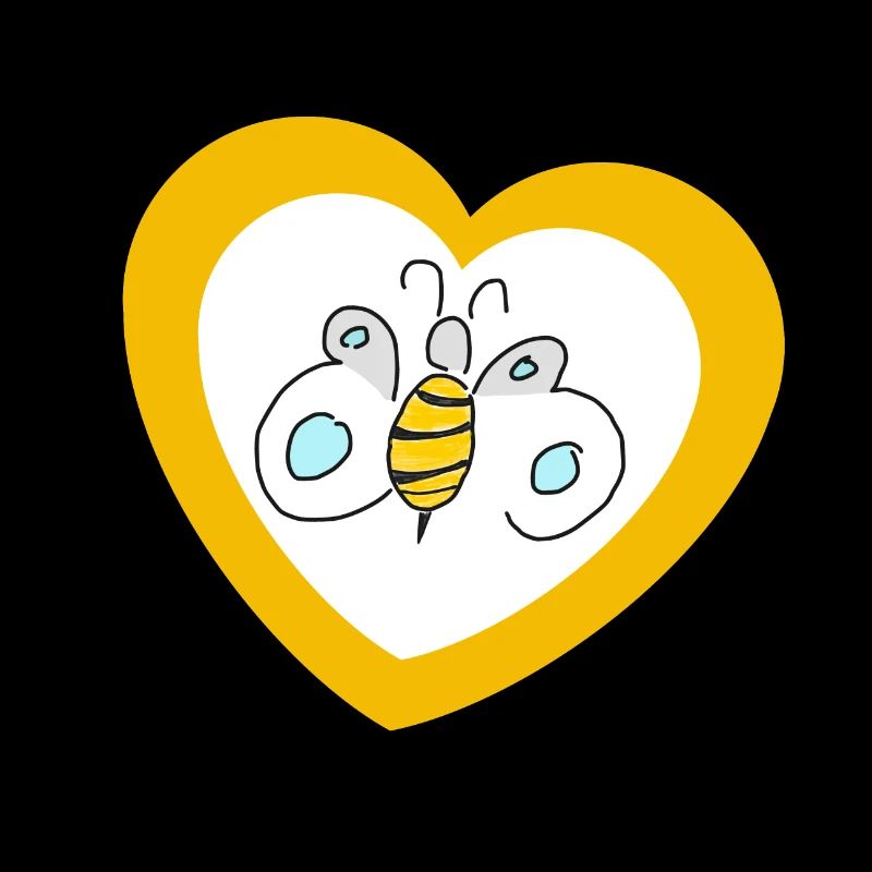 bumblefly im Herz auf der Brust