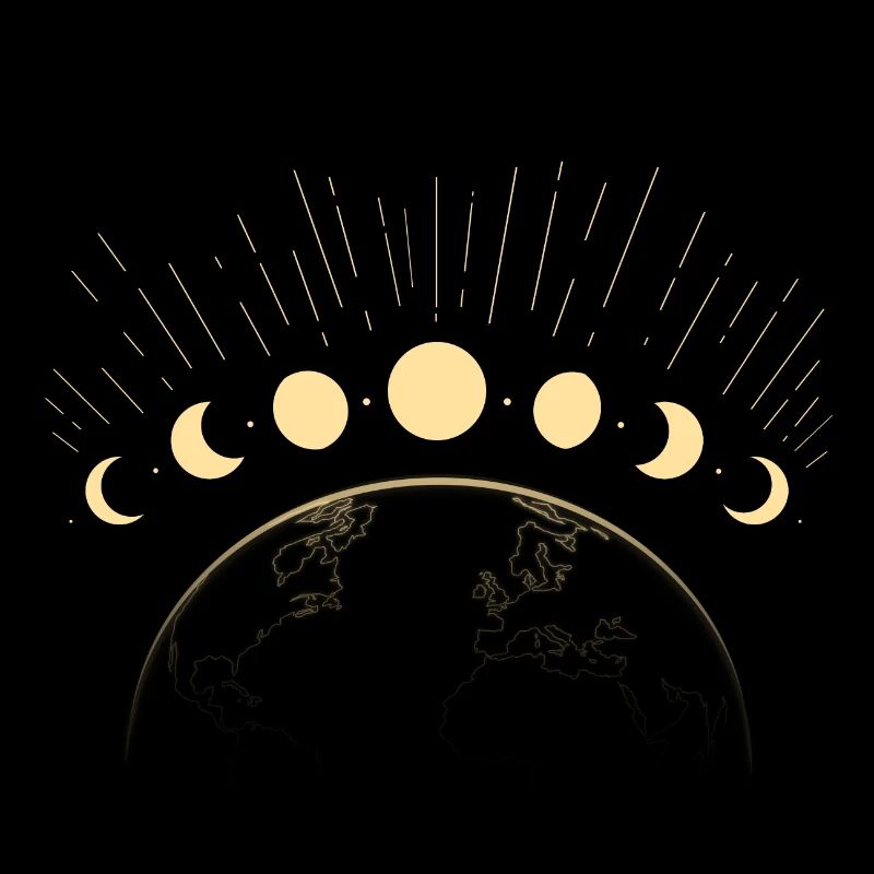 cycle lunaire planète Terre jaune