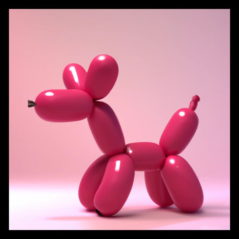 Süßer Pinker Luftballon Hund