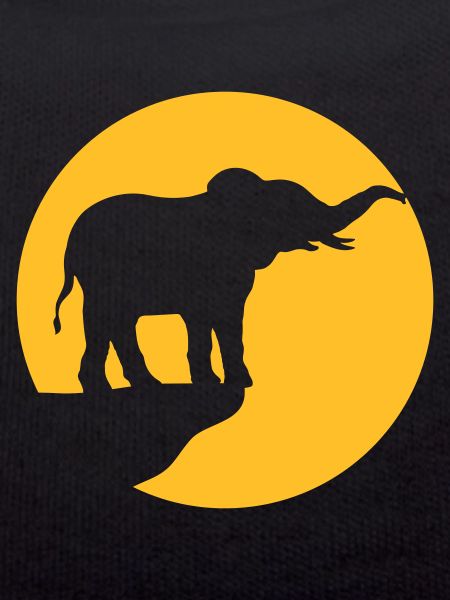 Silhouette Cliff Moon Elephant
