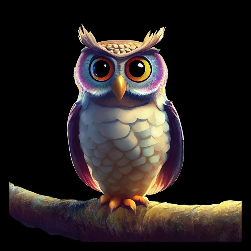 Hibou doux sur une branche