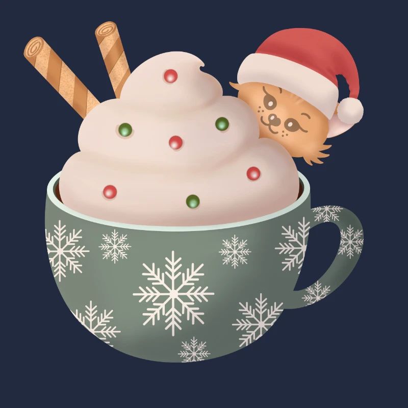 Tasse de chat de Noël