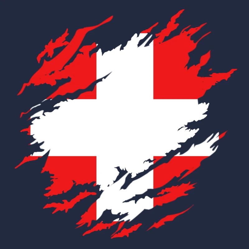 Schweizer Flagge unter Zerrissen