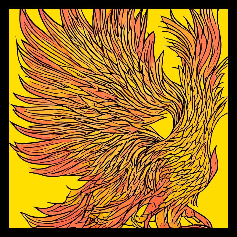 Illustration of a phoenix, vector style