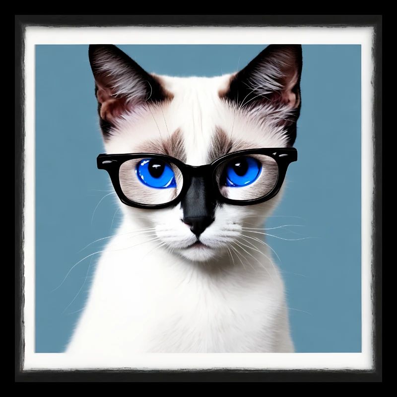 Mignon chat Ambre avec lunettes
