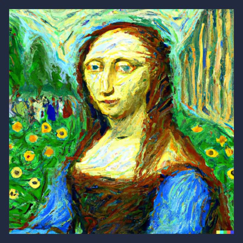 mona lisa in van gogh style