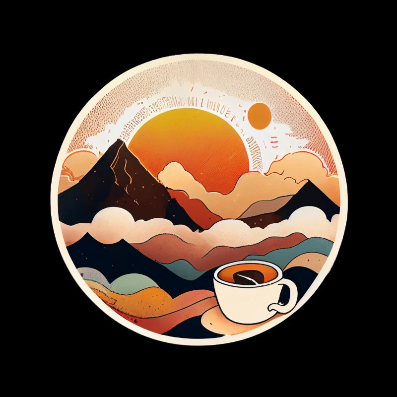 Coffee with a Stunning Mountain Scene