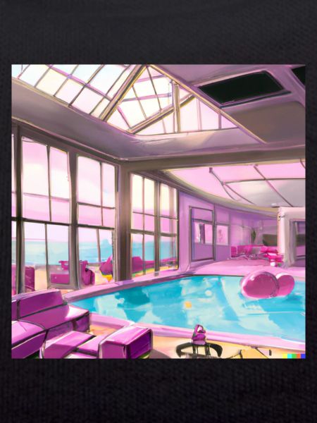 Salon avec piscine