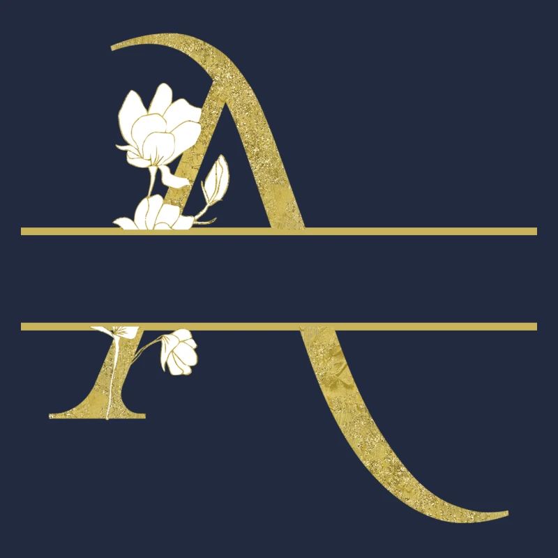 Personalisierter Blumengoldbuchstabe