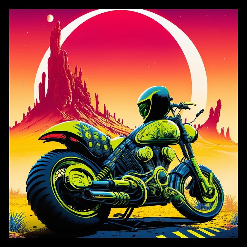 Pop Art Motorcycle, Abstract, Contrast, Road-trip