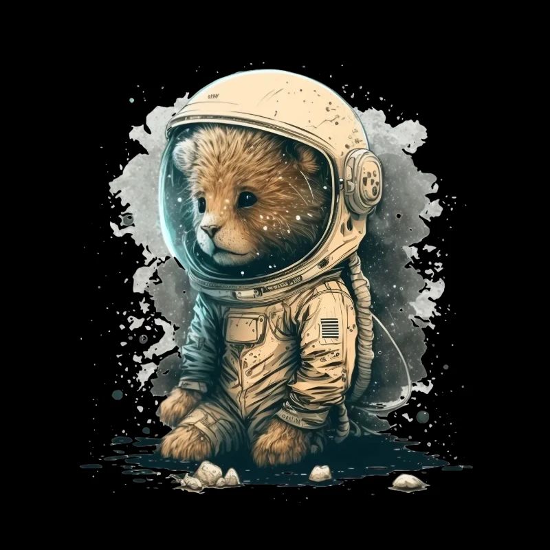 A cute astronaut lion