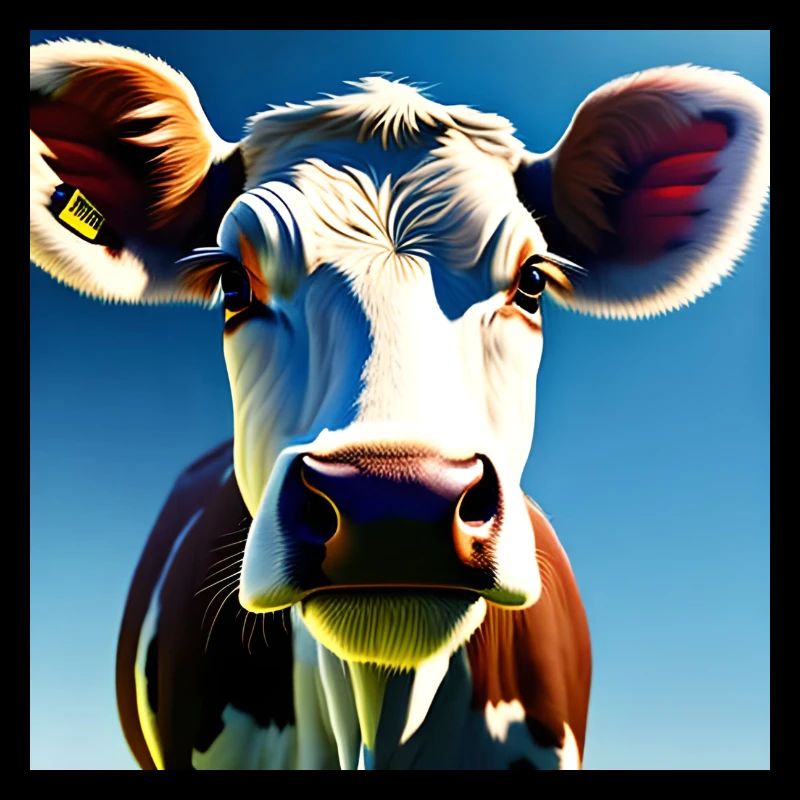 Vache brune et blanche