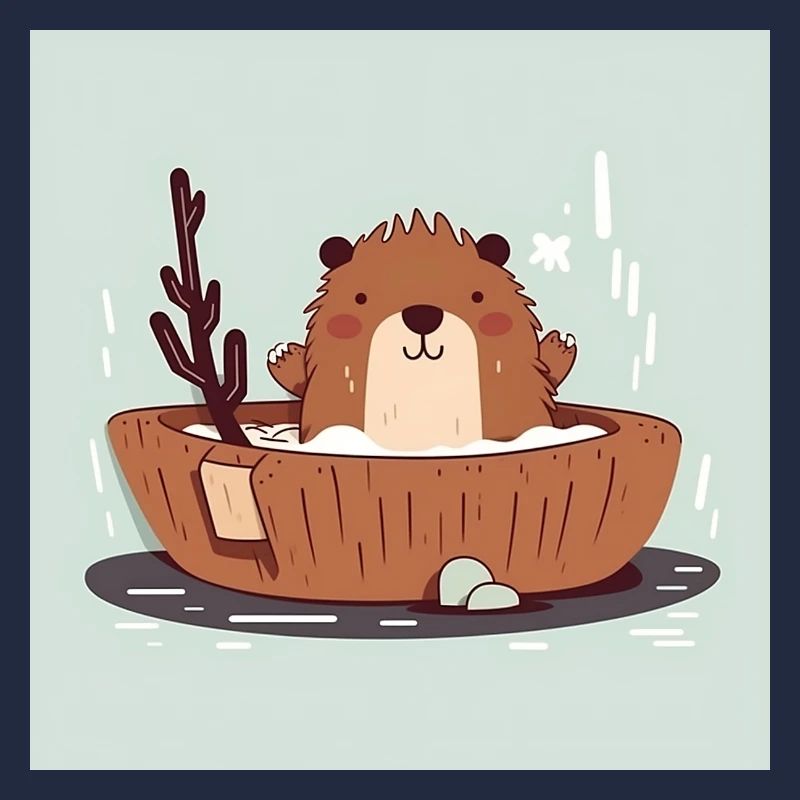 Castor mignon dans la baignoire