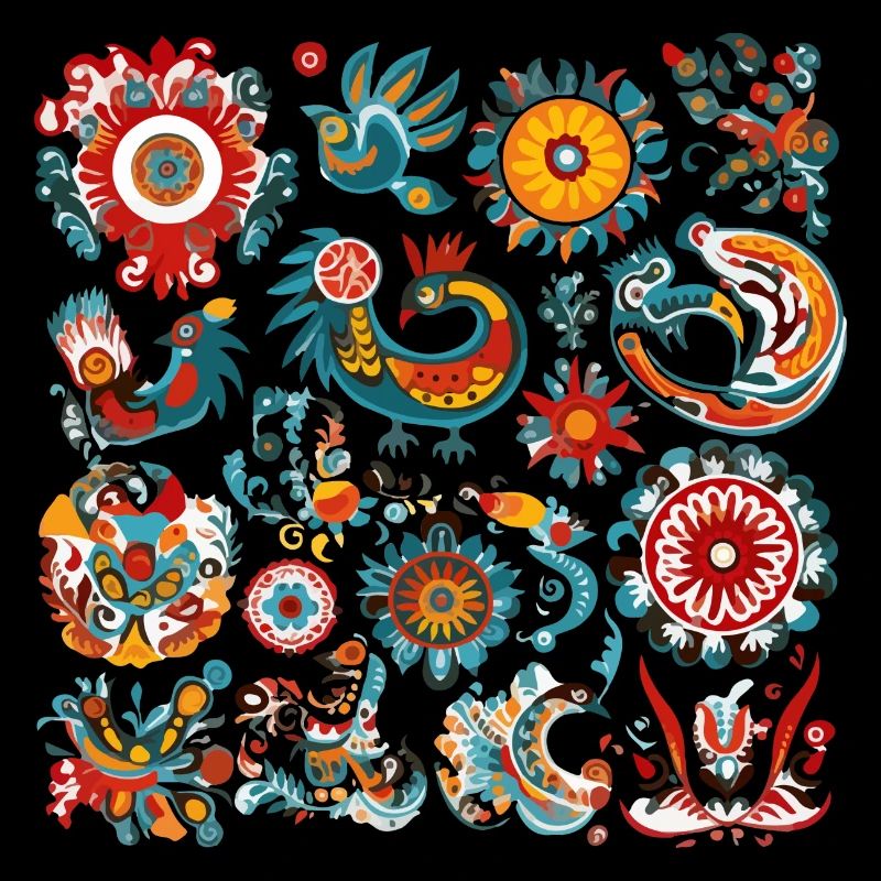 Fleurs et oiseaux
