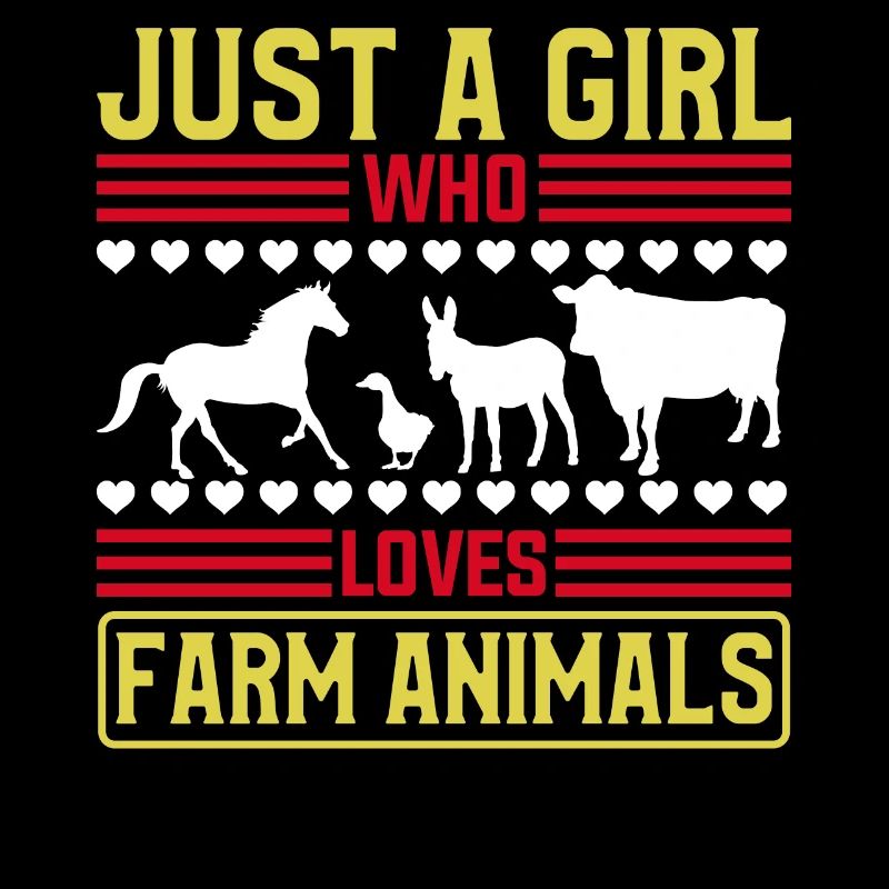 Filles, animaux de ferme, vaches, cochons, chèvres