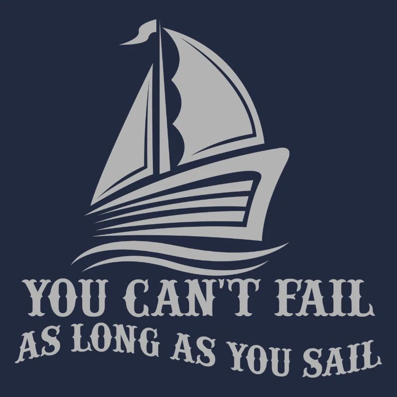 Segelboot mit Slogan