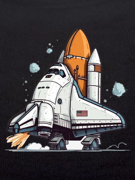 Playful Cartoon Space Shuttle