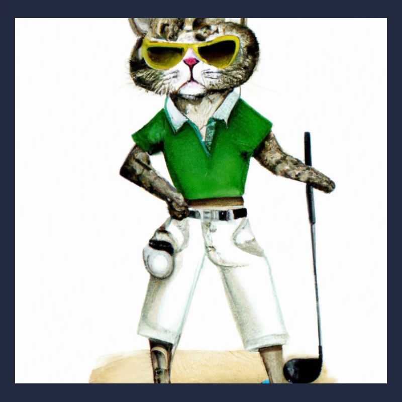 Das golfende Katzenmodel