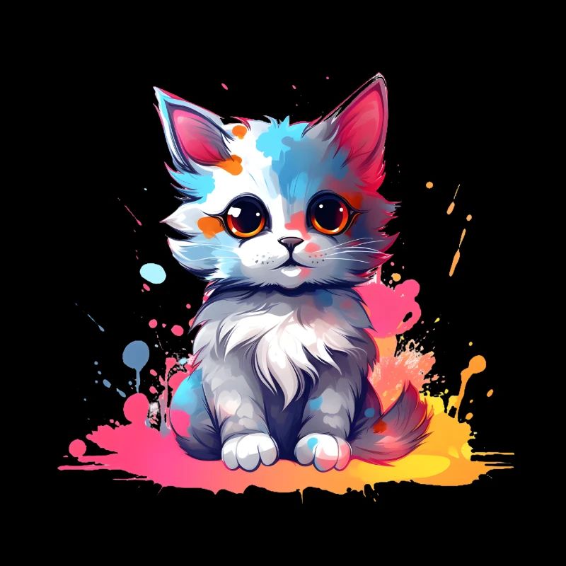 Unique Cat splash Kitty Cat Print Design