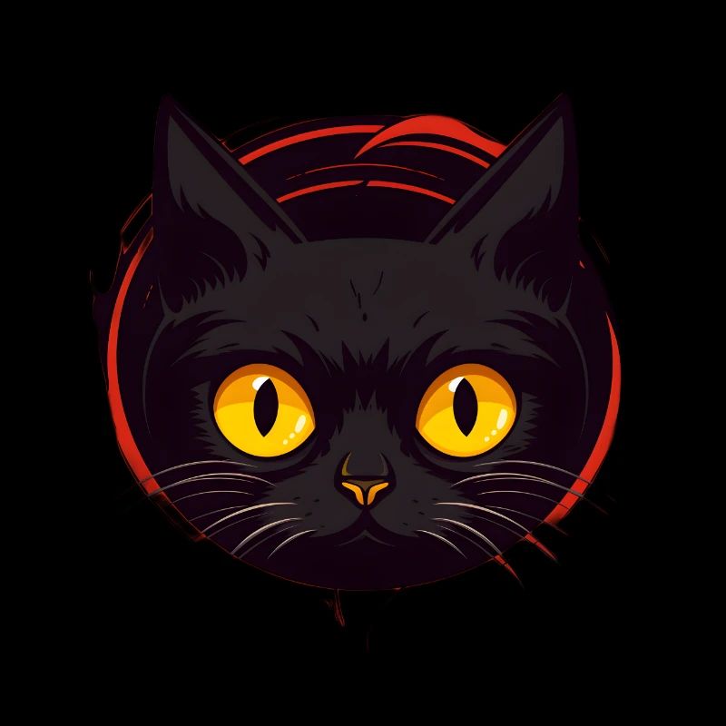 Neugierige Schwarze Katze