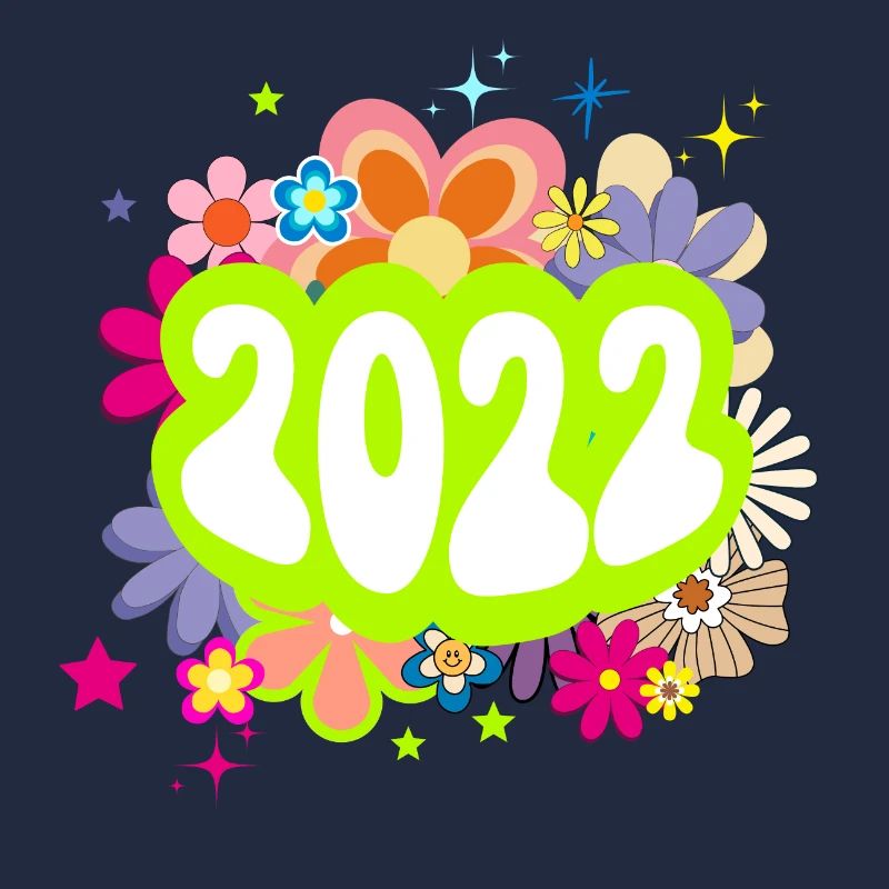 Year 2022 Anniversary Floral Groovy