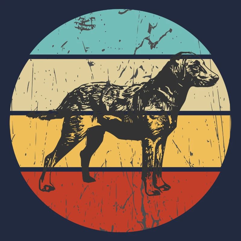 Vintage Dog retro sunset