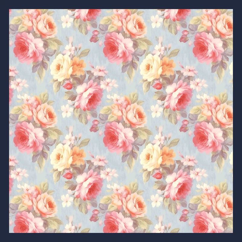 Roses Seamless Pattern Beautiful Elegant Aesthetic