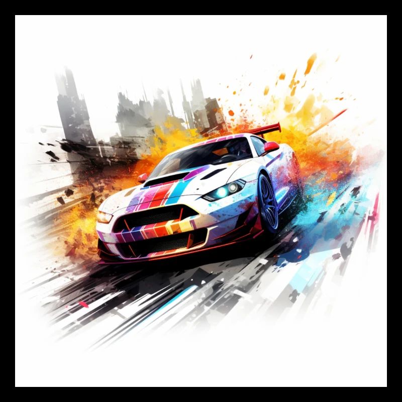 Need for speed gaming art, orange, white, retro