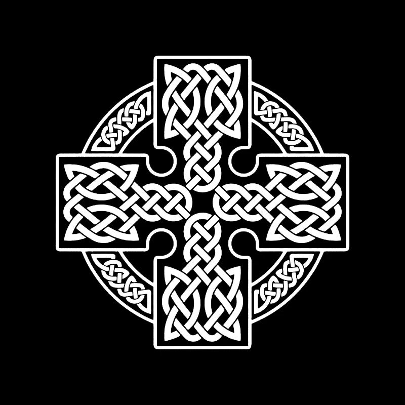 Croix celtique circulaire tressée blanche