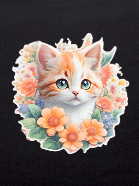 Bébé chat en fleurs