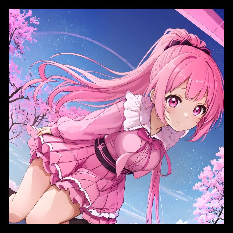 Anime-Mädchen mit rosa Haaren