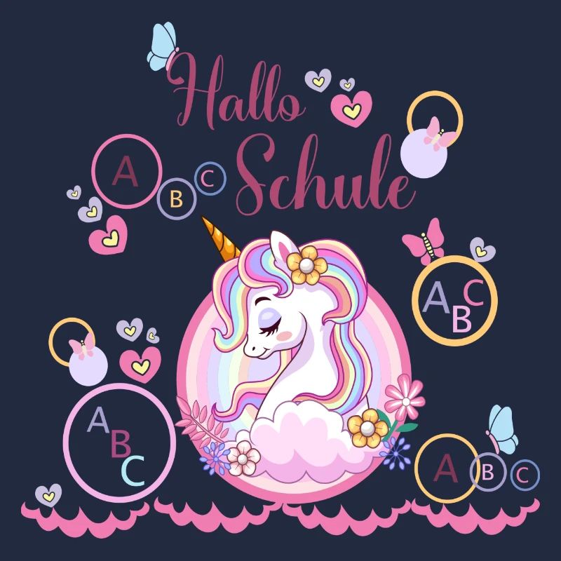 Einhorn Schulbeginn Einschulung Schule