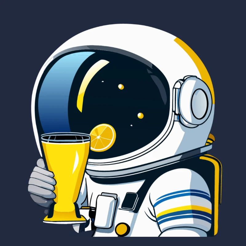 astronaut drinks lemon tea