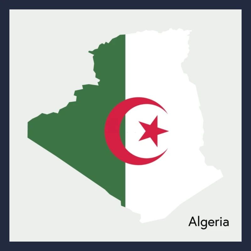 Algerien Flagge, Map